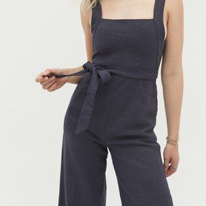 UO Make It A Day Linen Wide Leg Jumpsuit